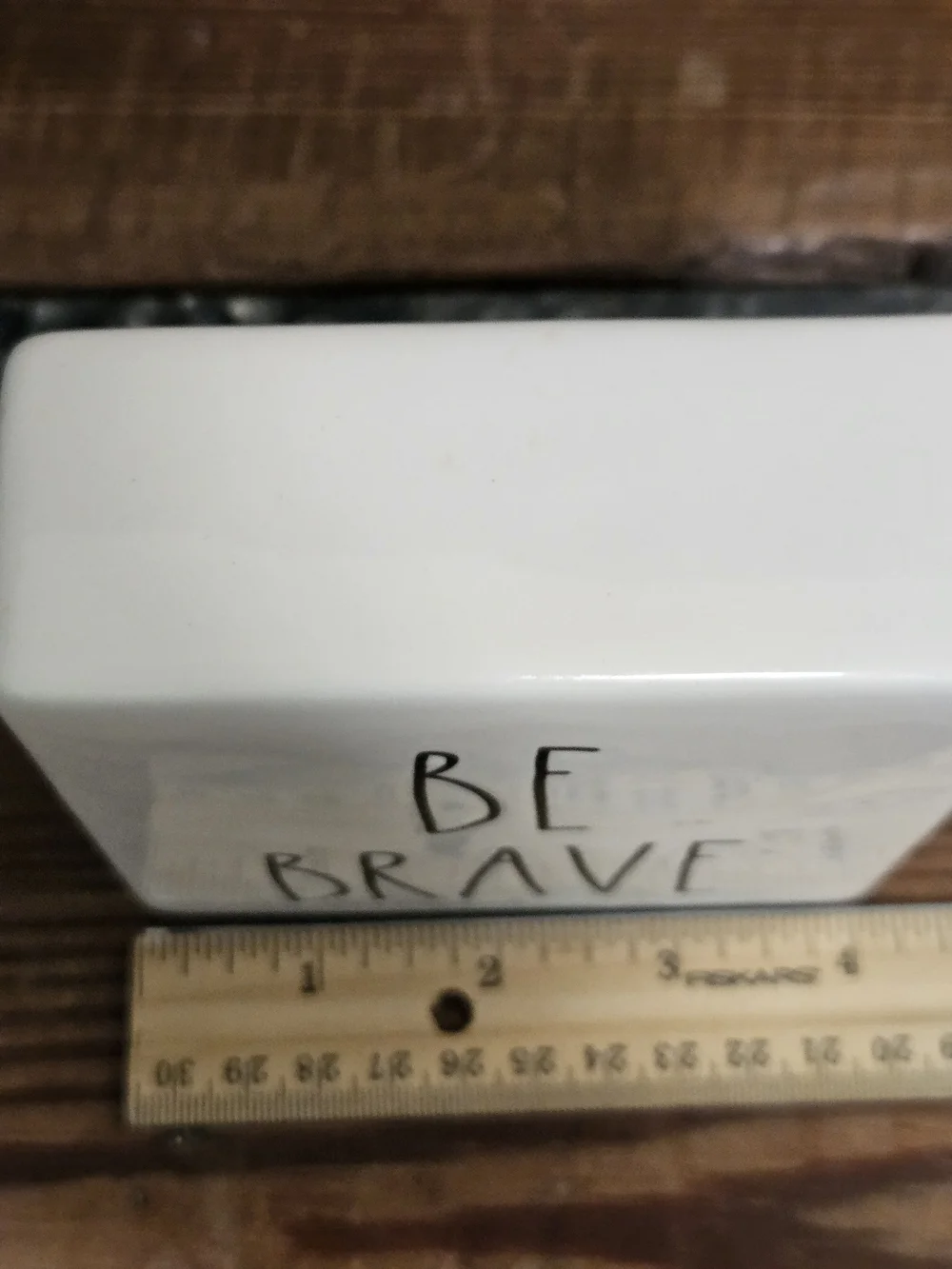 Rae Dunn White Ceramic Block Sign 